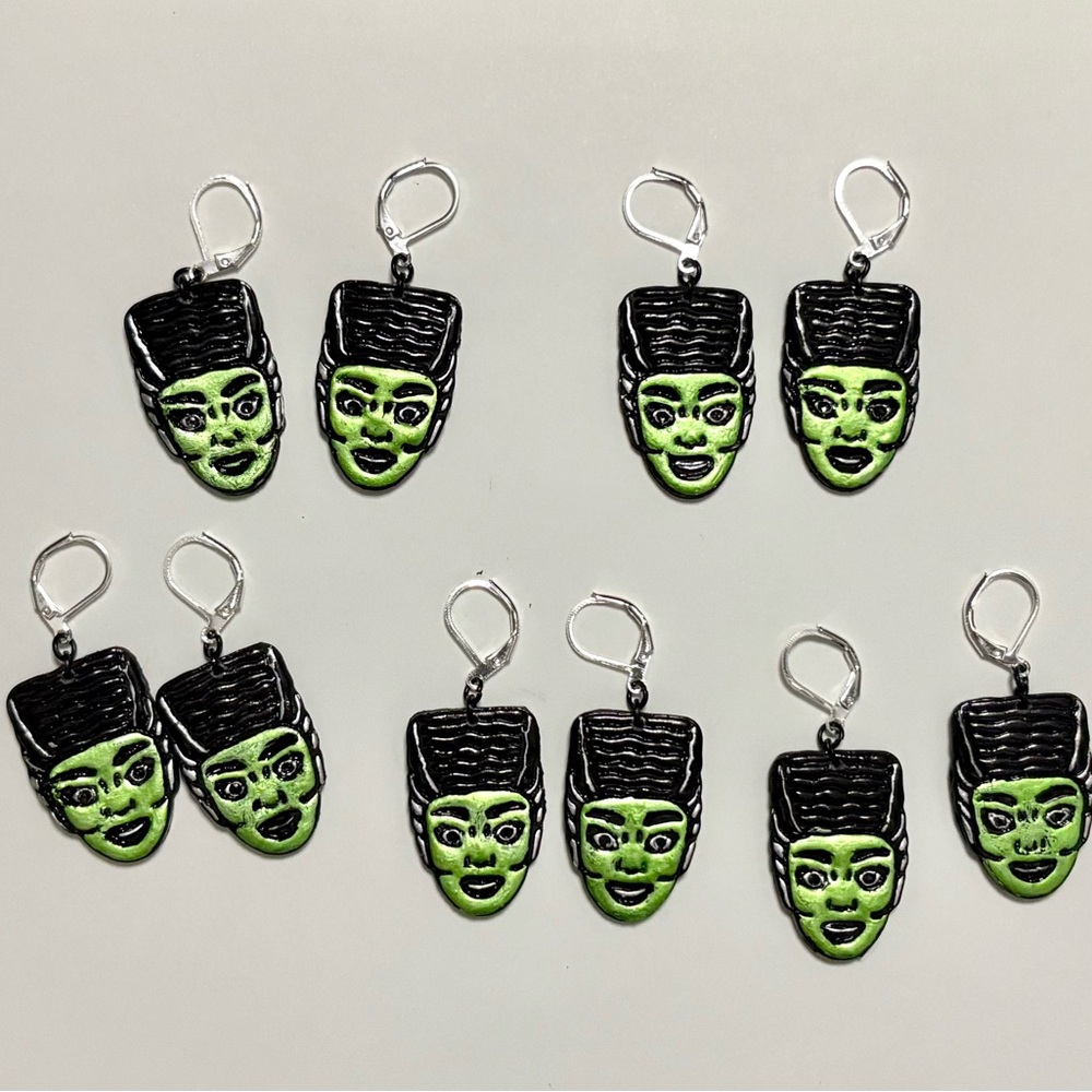 Handmade Bride of Frankenstein Earrings